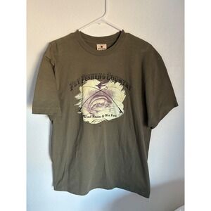 Woolrich fly fishing tee shirt olive green men's size medium